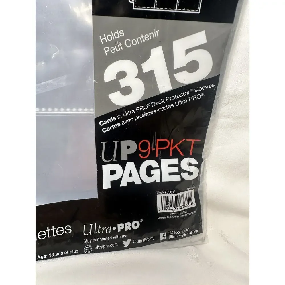 New 35 Pages Ultra PRO 9-Pocket Trading Card Binder Pages Holds 315 cards